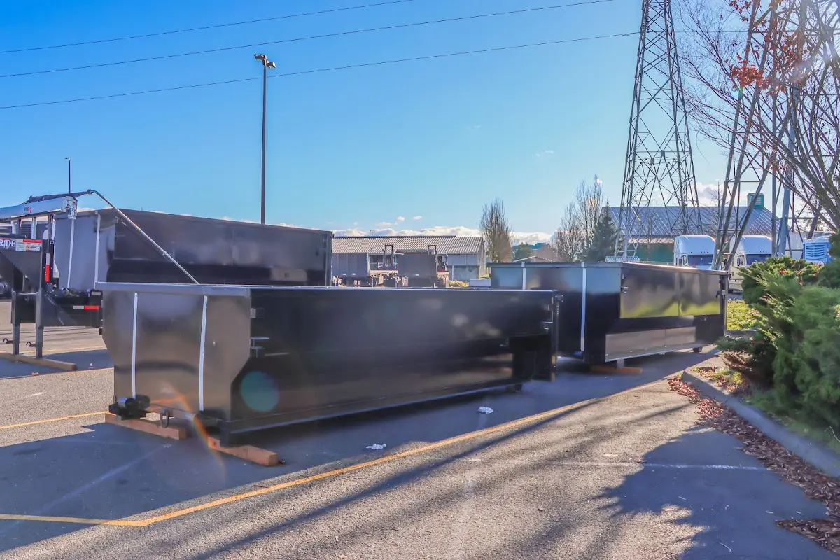 Roll-off dumpster ready for waste disposal at job site for Construction Dumpster Rental in Tigard